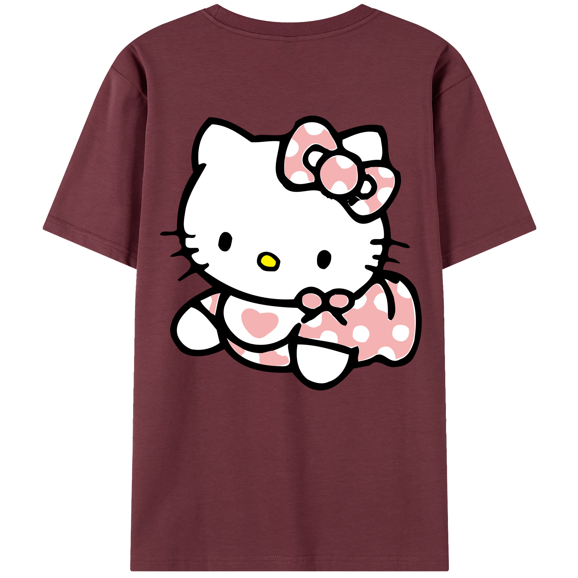 （画像用） Hello Kitty ハローキティ 綿100％半袖Tシャツ（背面プリント）
